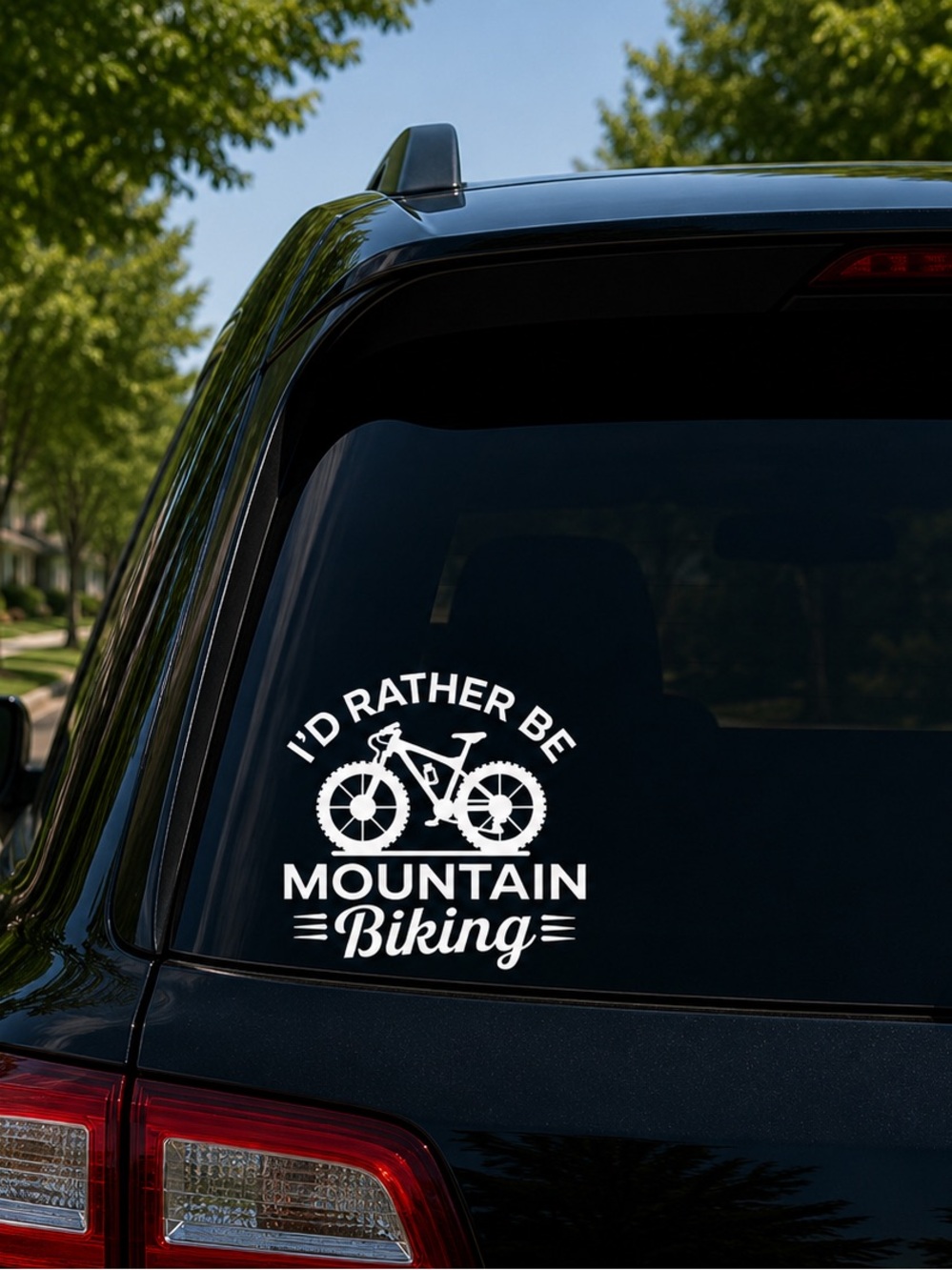 I'd Rather Be Mountain Biking Vinyl Decal - 7 inches